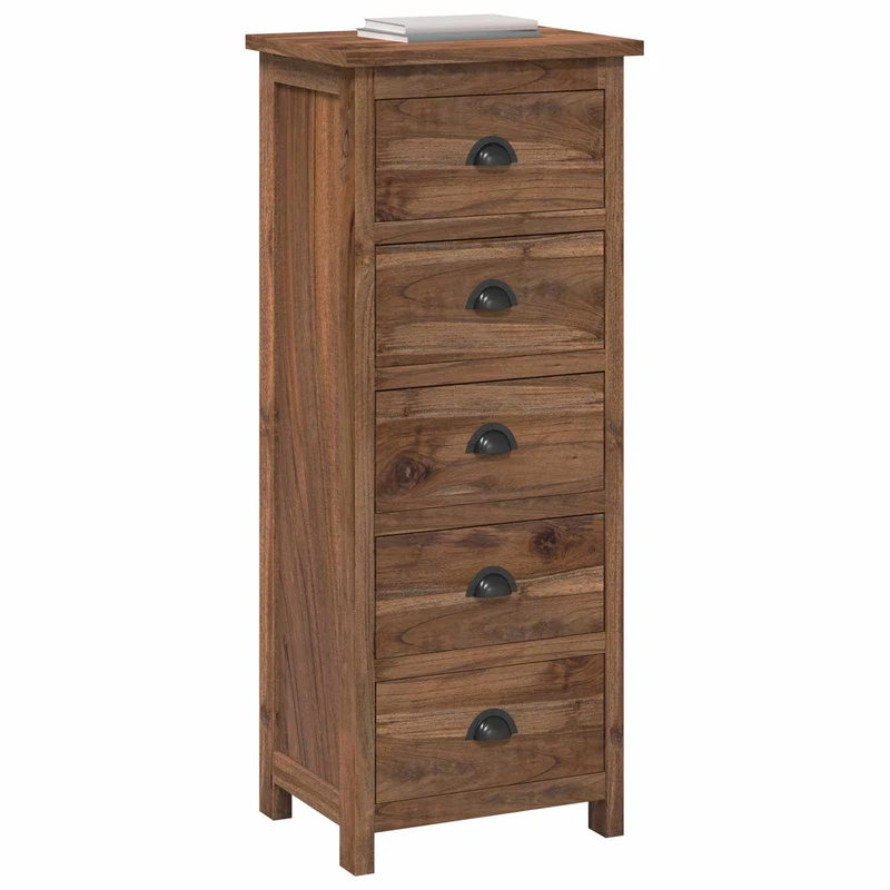 Chest of Drawers Natural 45 x 35 x 110 cm Solid Teak Wood