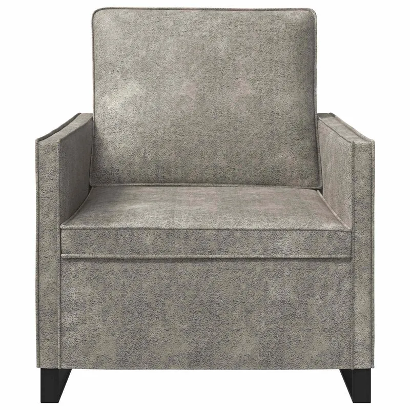 Armchair Light Grey 70 x 81 x 82 cm Faux Suede Fabric