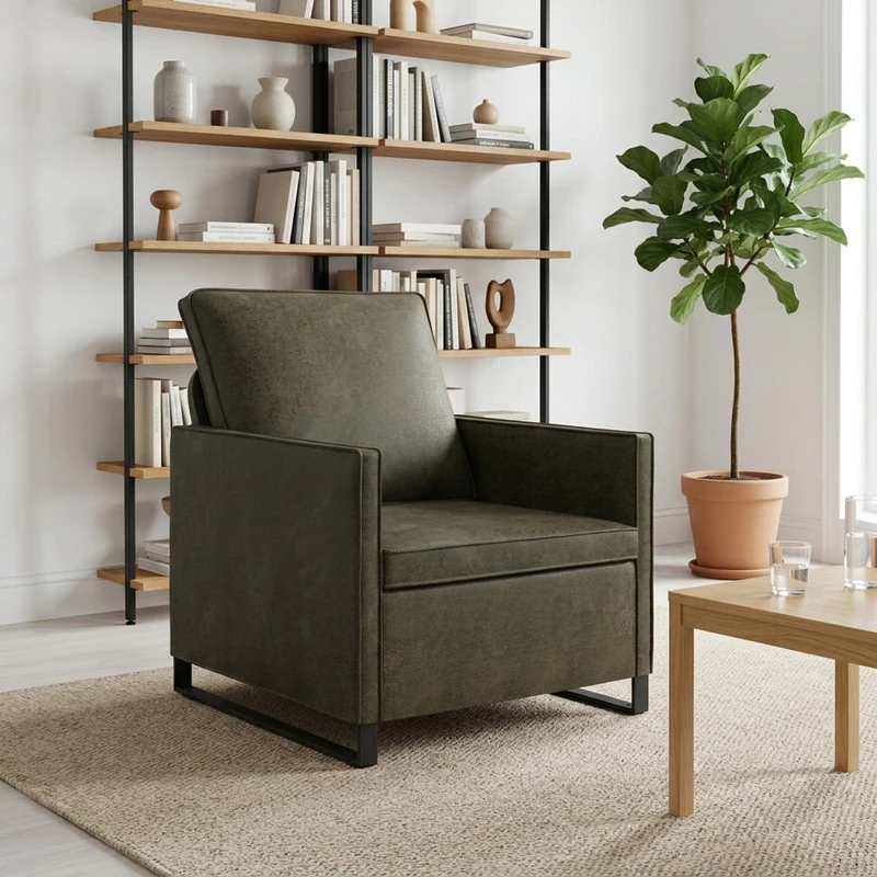 Armchair Army Green 70 x 81 x 82 cm Faux Suede Fabric