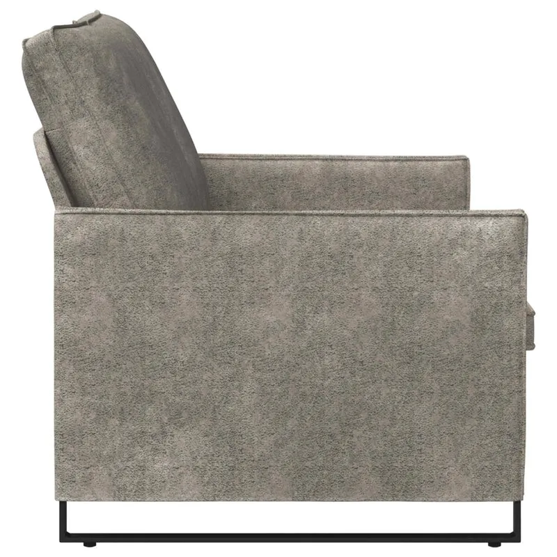 2 Seater Sofa Light Grey 130 x 81 x 82 cm Faux Suede Fabric