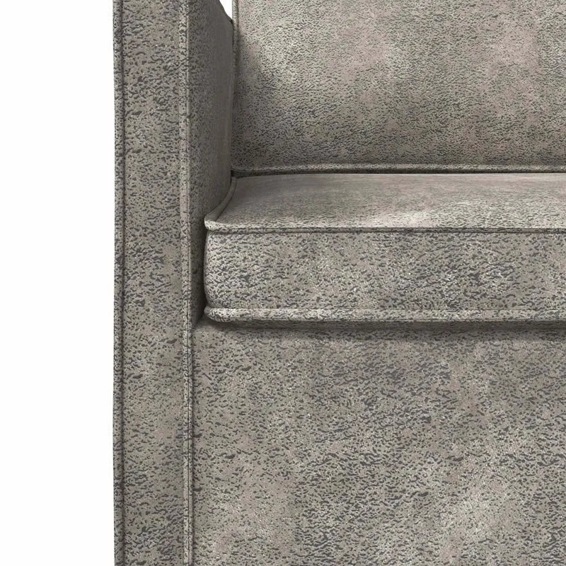 2 Seater Sofa Light Grey 130 x 81 x 82 cm Faux Suede Fabric