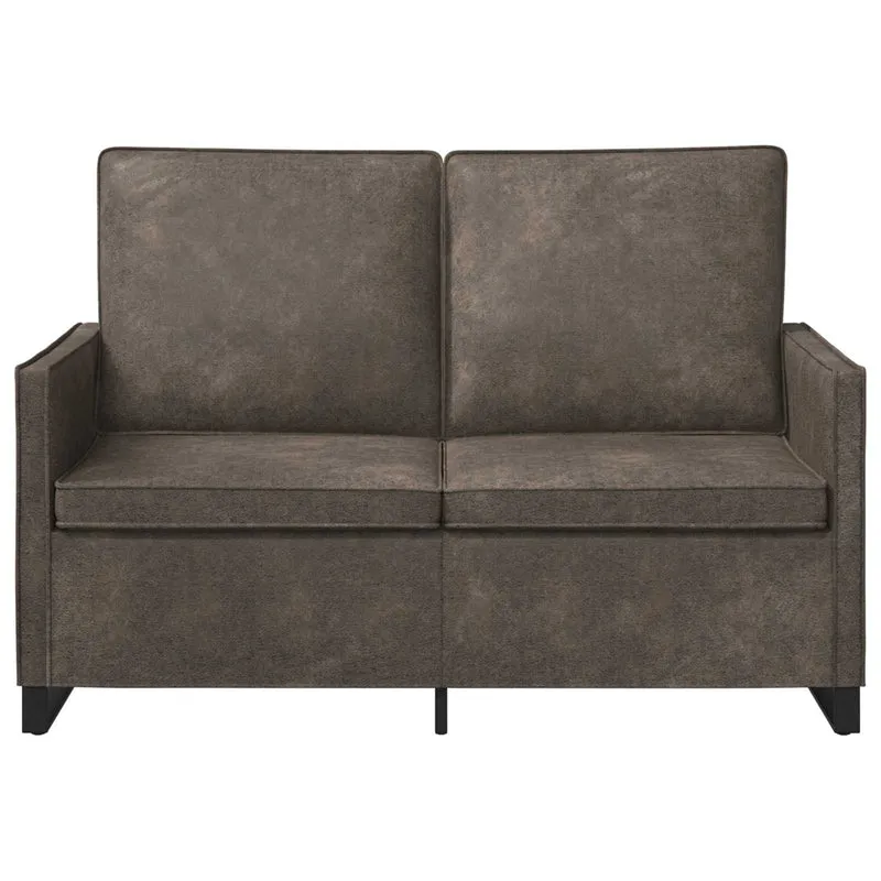 2 Seater Sofa Dark Grey 130 x 81 x 82 cm Faux Suede Fabric