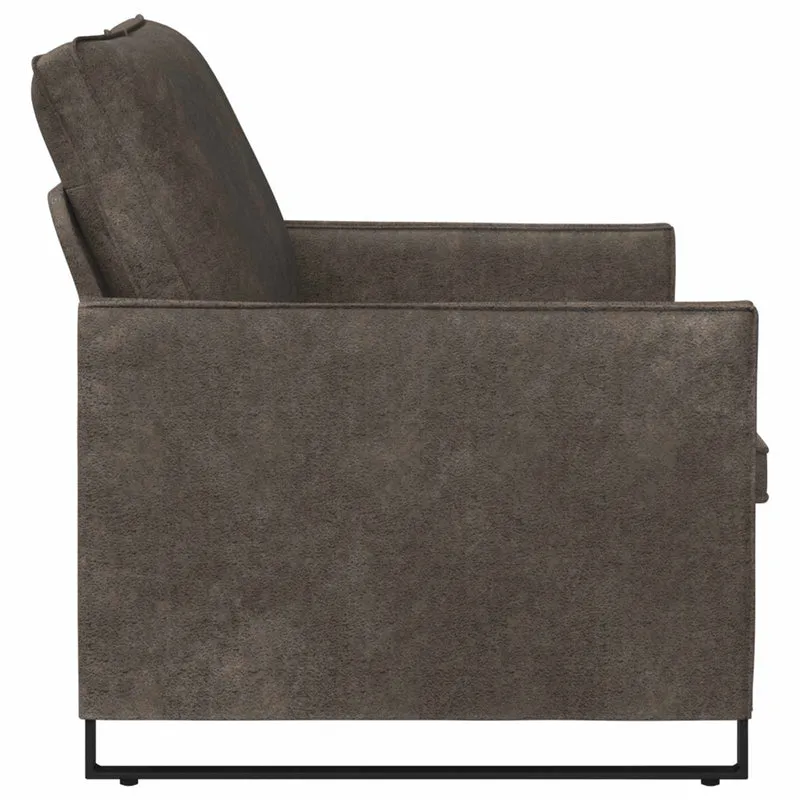 2 Seater Sofa Dark Grey 130 x 81 x 82 cm Faux Suede Fabric