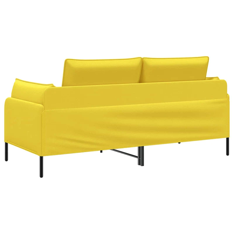 2-Seater Sofa Light Yellow 188 x 81 x 89 cm Fabric