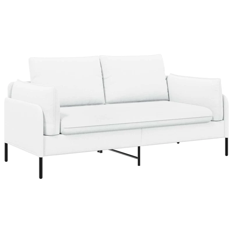 2-Seater Sofa White 188 x 81 x 89 cm Fabric