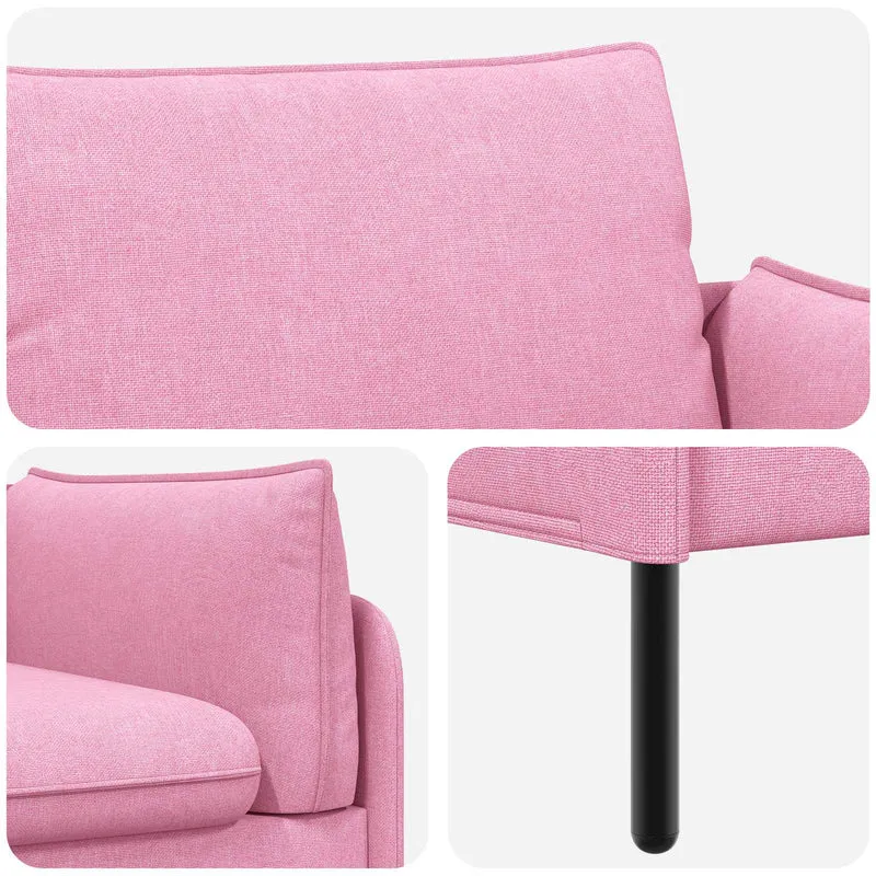 2-Seater Sofa Pink 188 x 81 x 89 cm Fabric