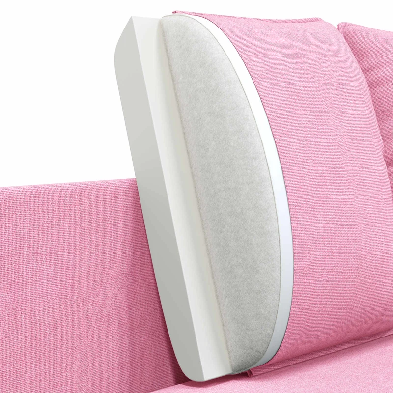 2-Seater Sofa Pink 188 x 81 x 89 cm Fabric