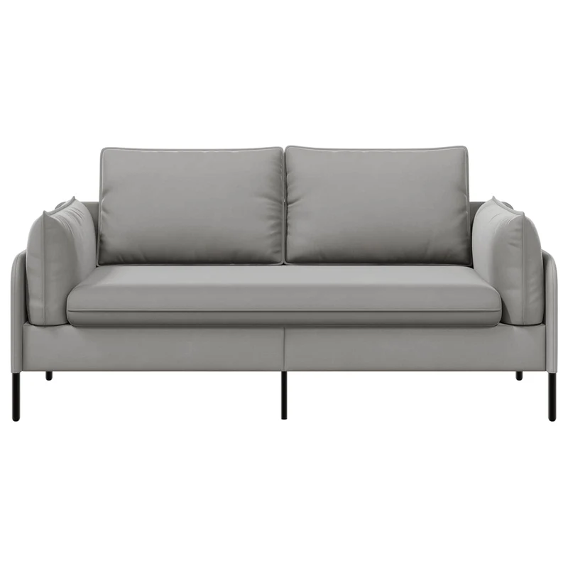 2-Seater Sofa 2-Seater Light Grey 188 x 81 x 89 cm Velvet