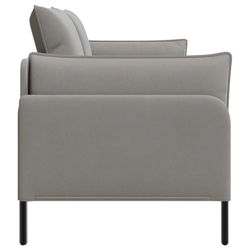 2-Seater Sofa 2-Seater Light Grey 188 x 81 x 89 cm Velvet
