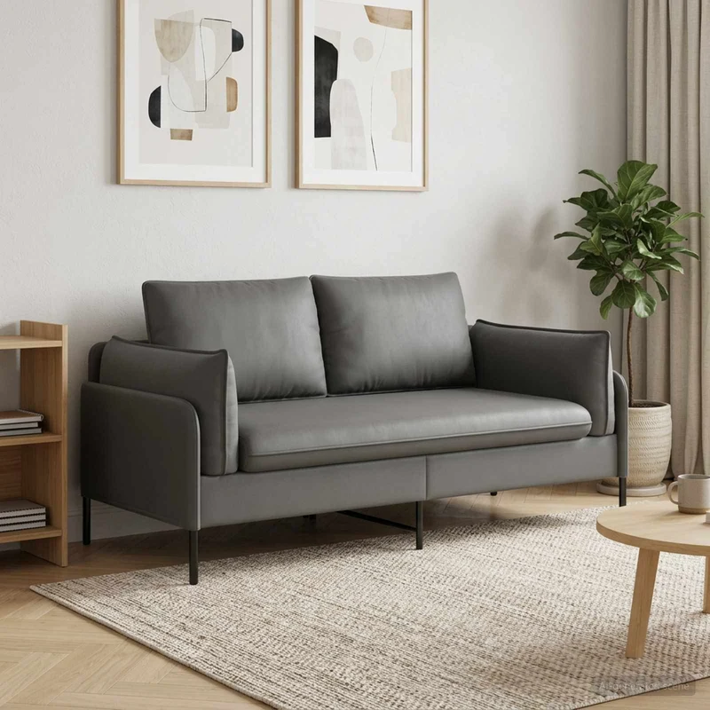 2-Seater Sofa 2-Seater Dark Grey 188 x 81 x 89 cm Velvet