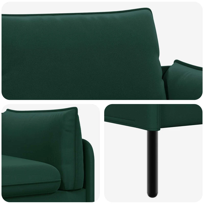 2-Seater Sofa 2-Seater Dark Green 188 x 81 x 89 cm Velvet