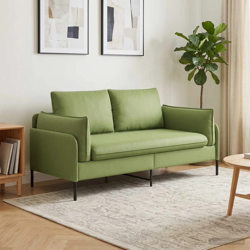 2-Seater Sofa 2-Seater Light Green 188 x 81 x 89 cm Velvet