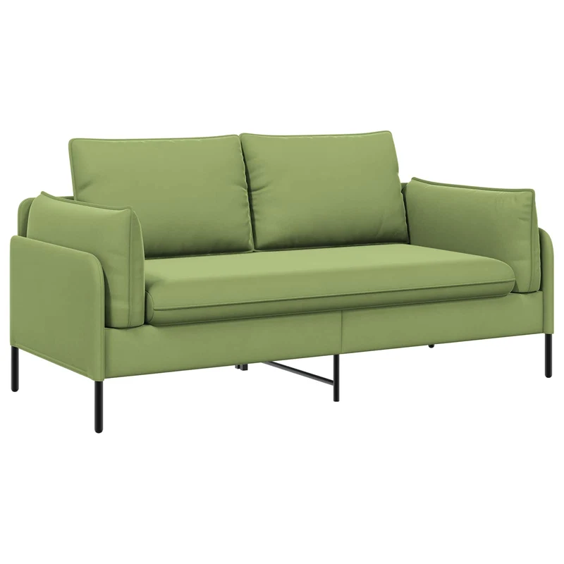 2-Seater Sofa 2-Seater Light Green 188 x 81 x 89 cm Velvet