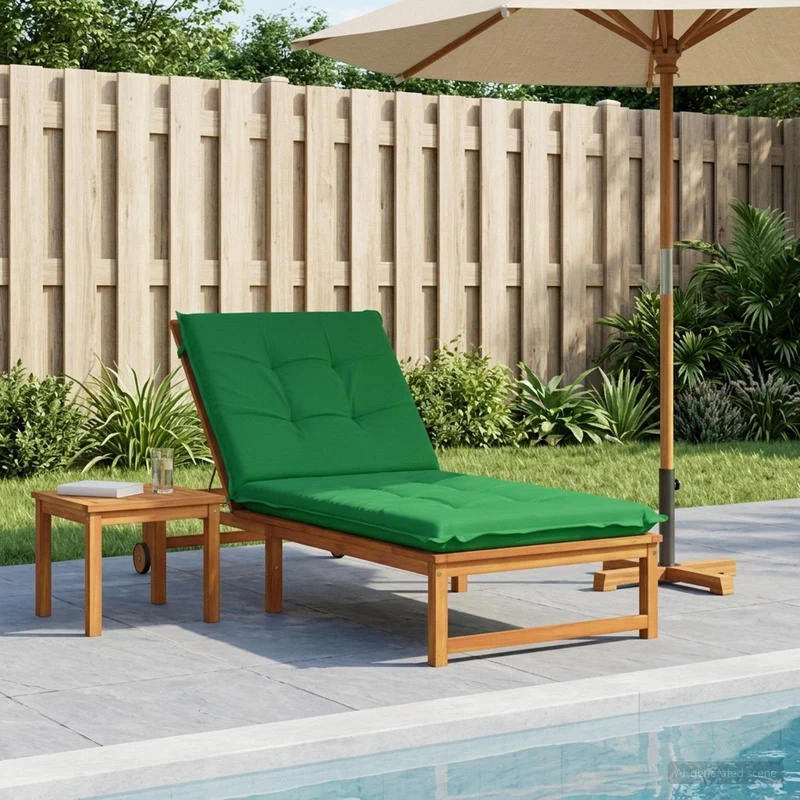 Sunlounger Cushion GEMERT 100% Polyester Green 190 x 90 x 9 cm