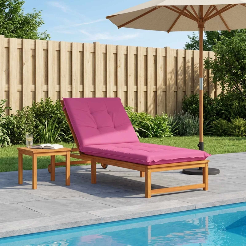 Sunlounger Cushion GEMERT 100% Polyester Pink 190 x 90 x 9 cm