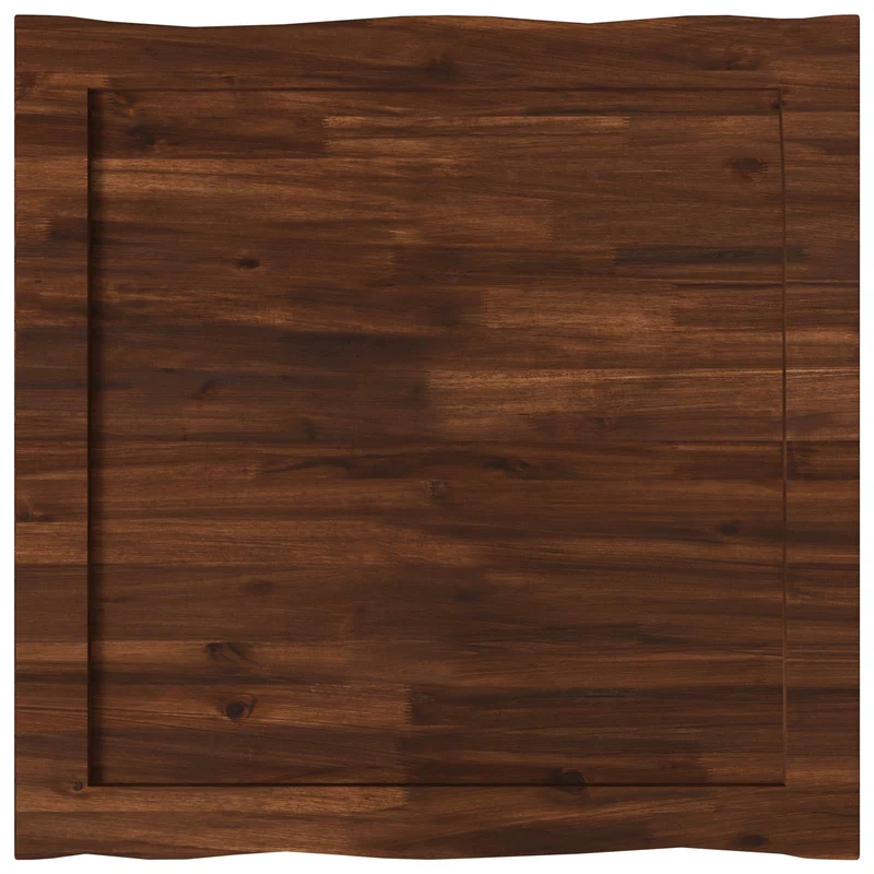 Live Edge Table Top 80 x 80 x 3.2 cm Square Solid Acacia Wood