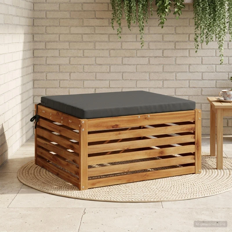 Seat Cushions SOEST 100% Polyester Anthracite 60 x 60 x 5 cm