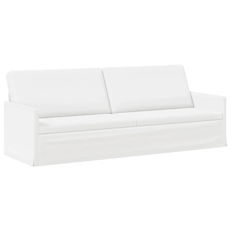 Sofa Set 2 pcs White Fabric