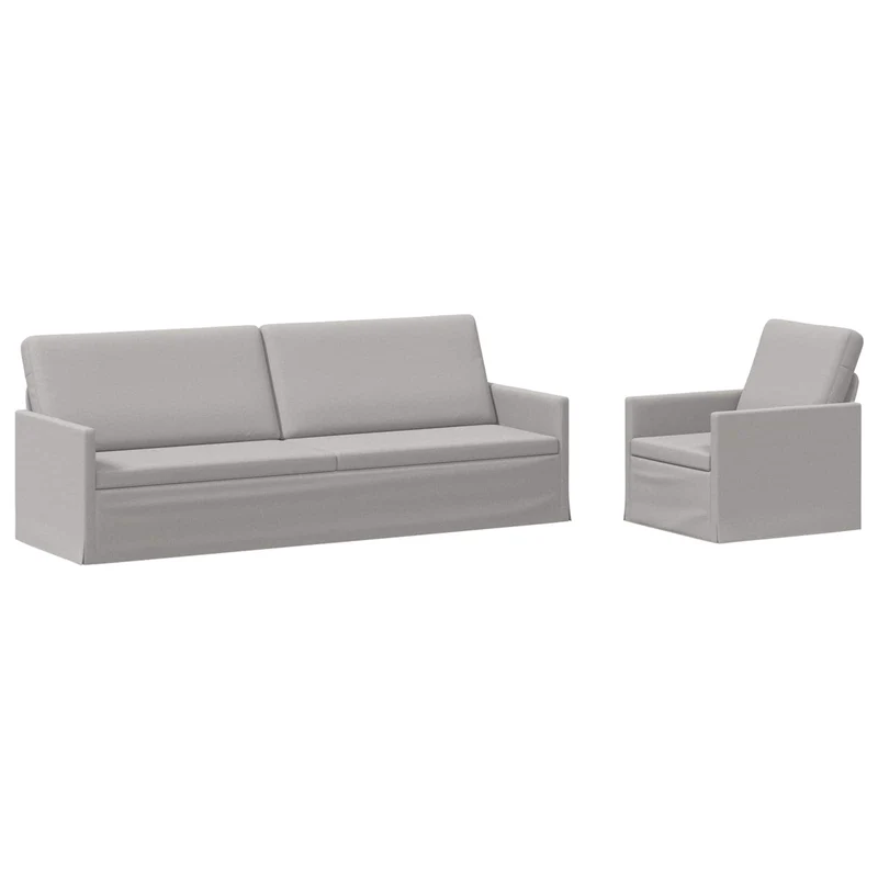Sofa Set 2 pcs Cloud Grey Fabric