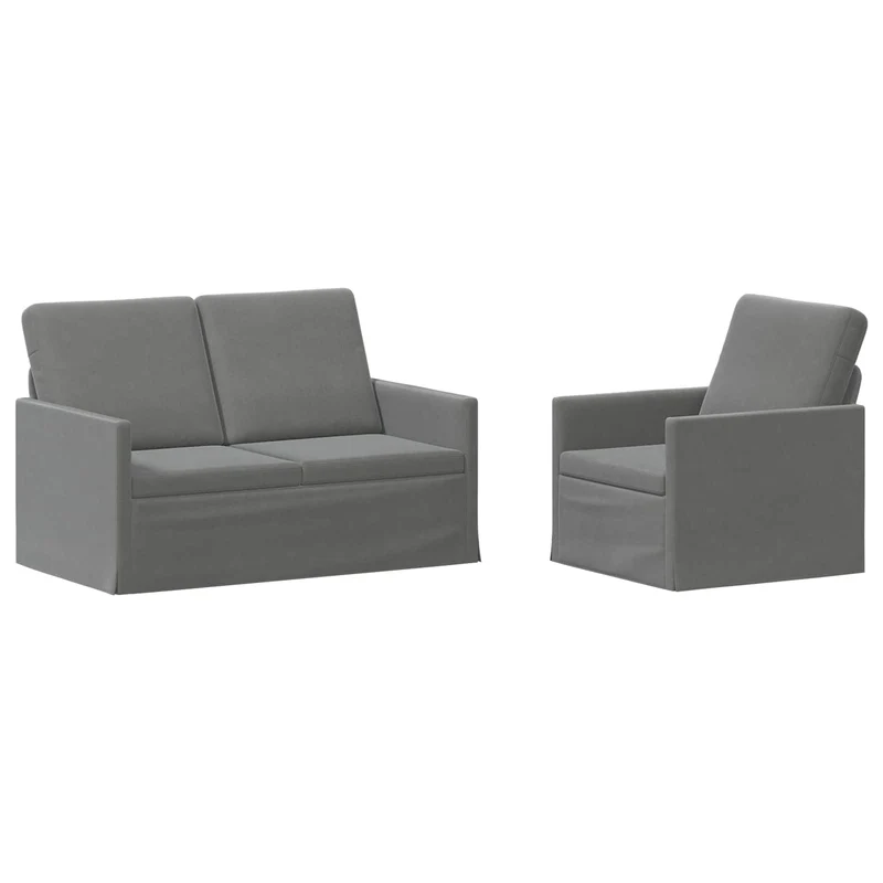Sofa Set 2 pcs Dark Grey Velvet