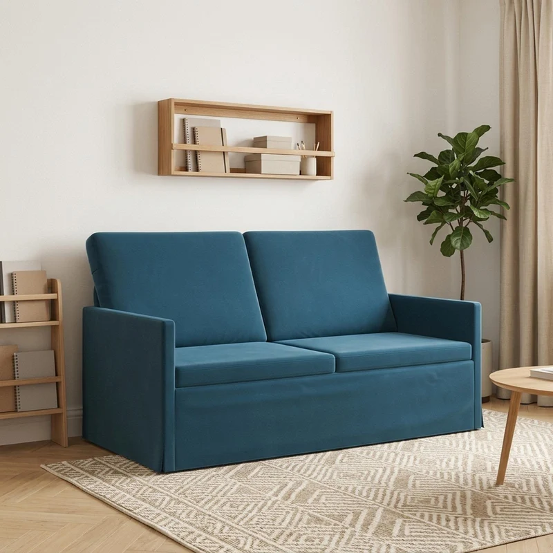 2 Seater Sofa Blue 150 x 81 x 82 cm Velvet