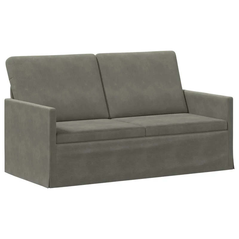 2 Seater Sofa Light Grey 150 x 81 x 82 cm Corduroy Fabric