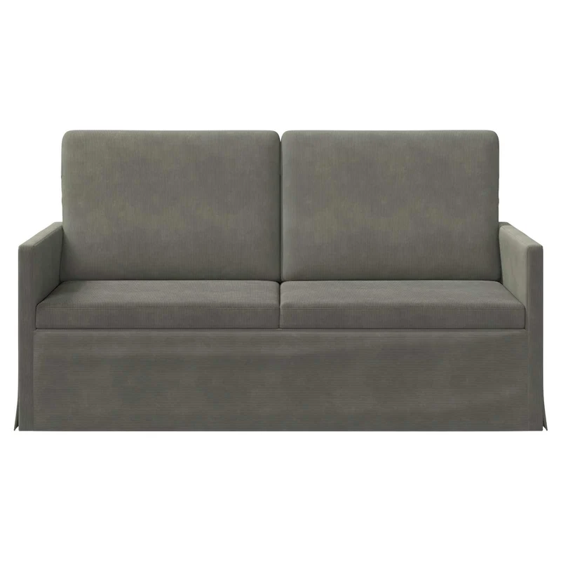 2 Seater Sofa Light Grey 150 x 81 x 82 cm Corduroy Fabric
