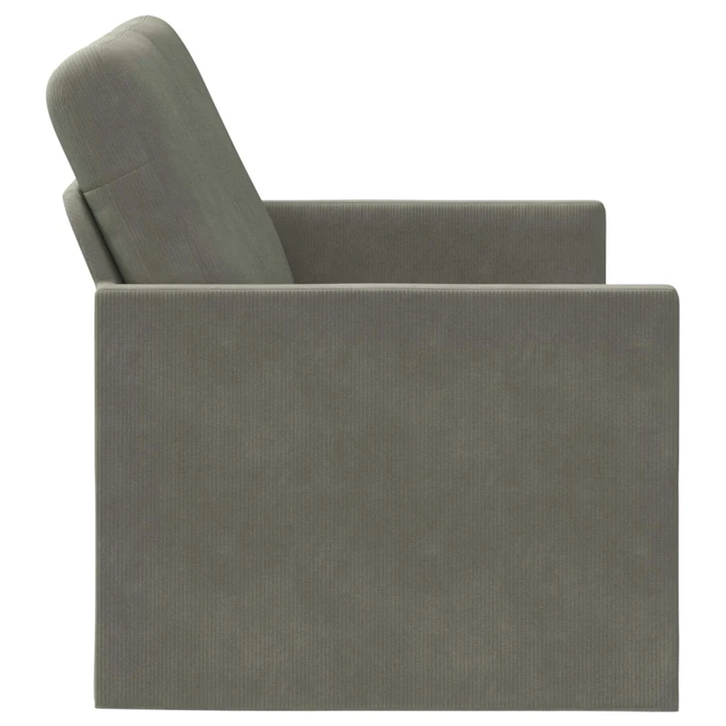 2 Seater Sofa Light Grey 150 x 81 x 82 cm Corduroy Fabric