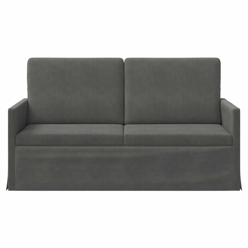 2 Seater Sofa Dark Grey 150 x 81 x 82 cm Corduroy Fabric