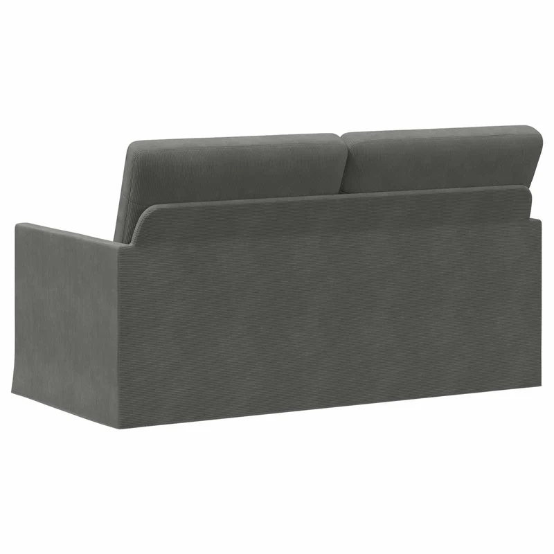 2 Seater Sofa Dark Grey 150 x 81 x 82 cm Corduroy Fabric