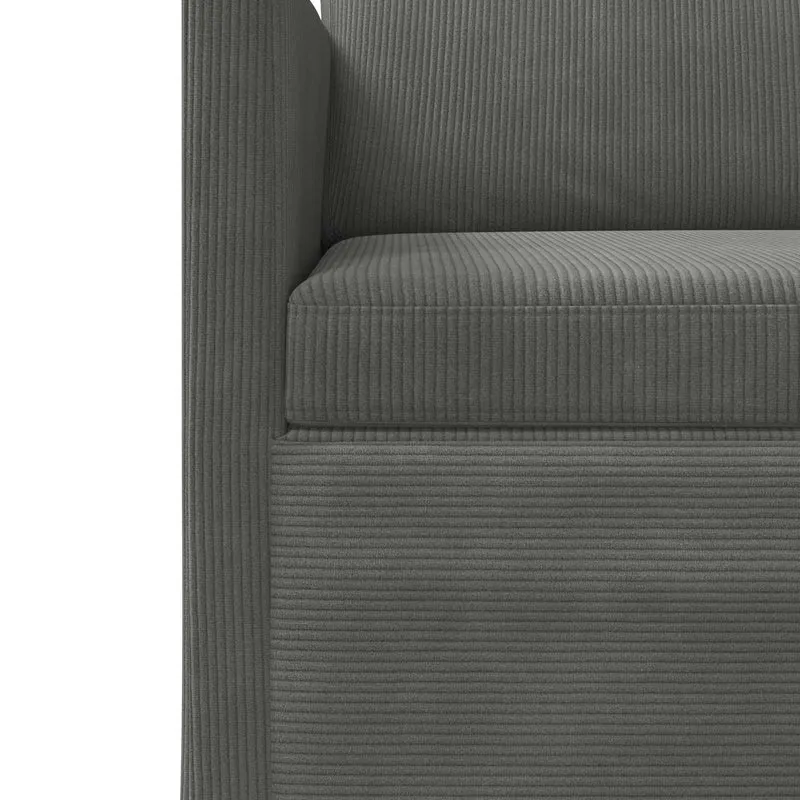 2 Seater Sofa Dark Grey 150 x 81 x 82 cm Corduroy Fabric