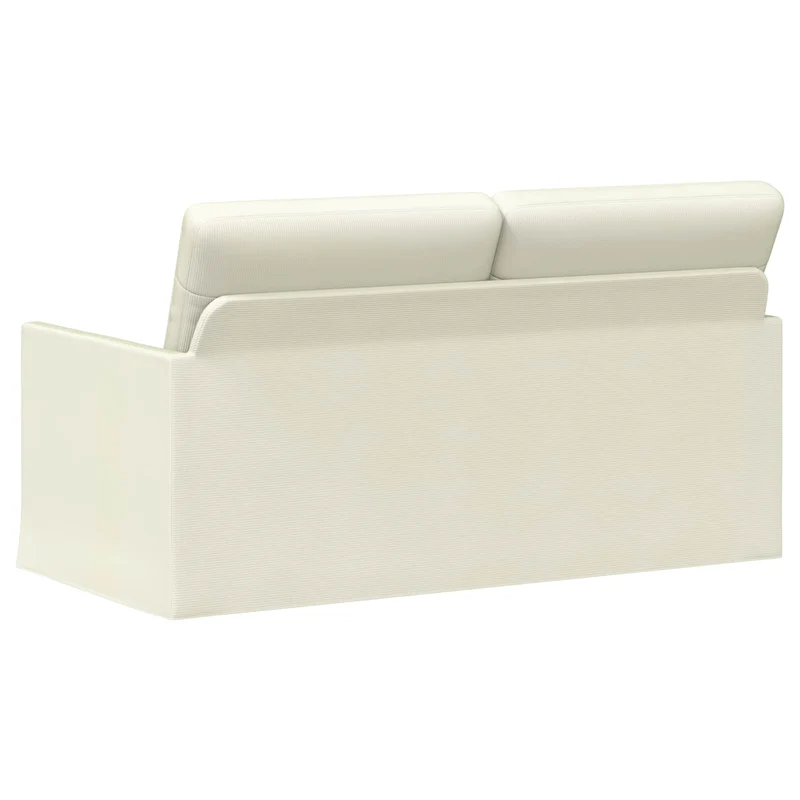 2 Seater Sofa Cream 150 x 81 x 82 cm Corduroy Fabric