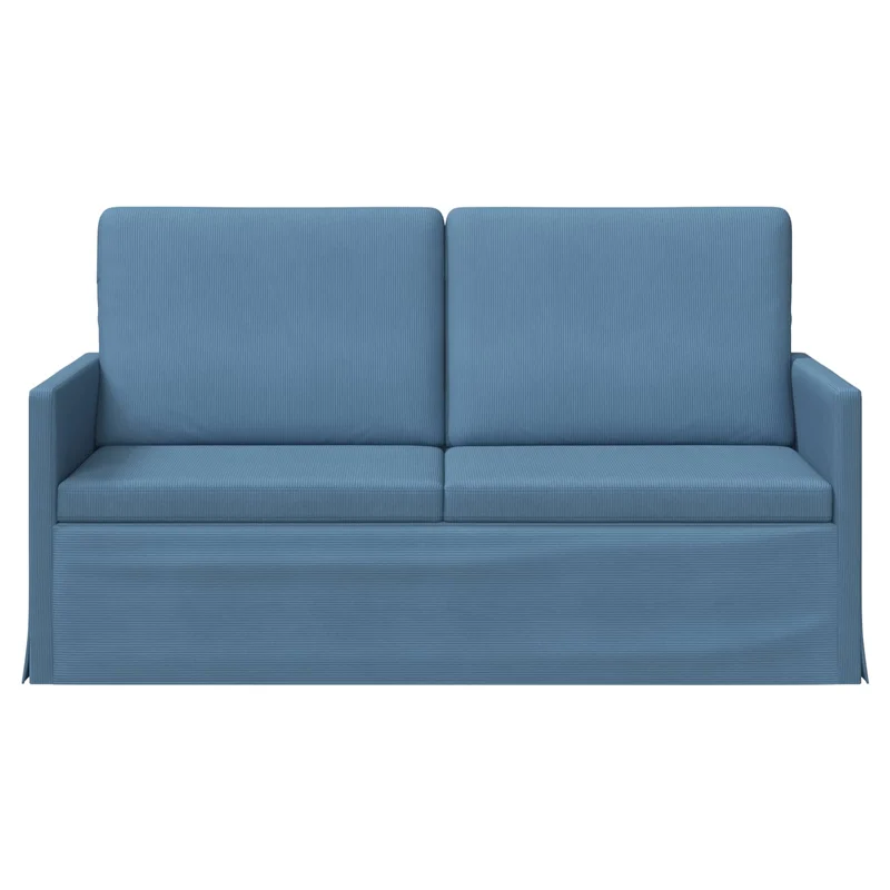 2 Seater Sofa Blue 150 x 81 x 82 cm Corduroy Fabric