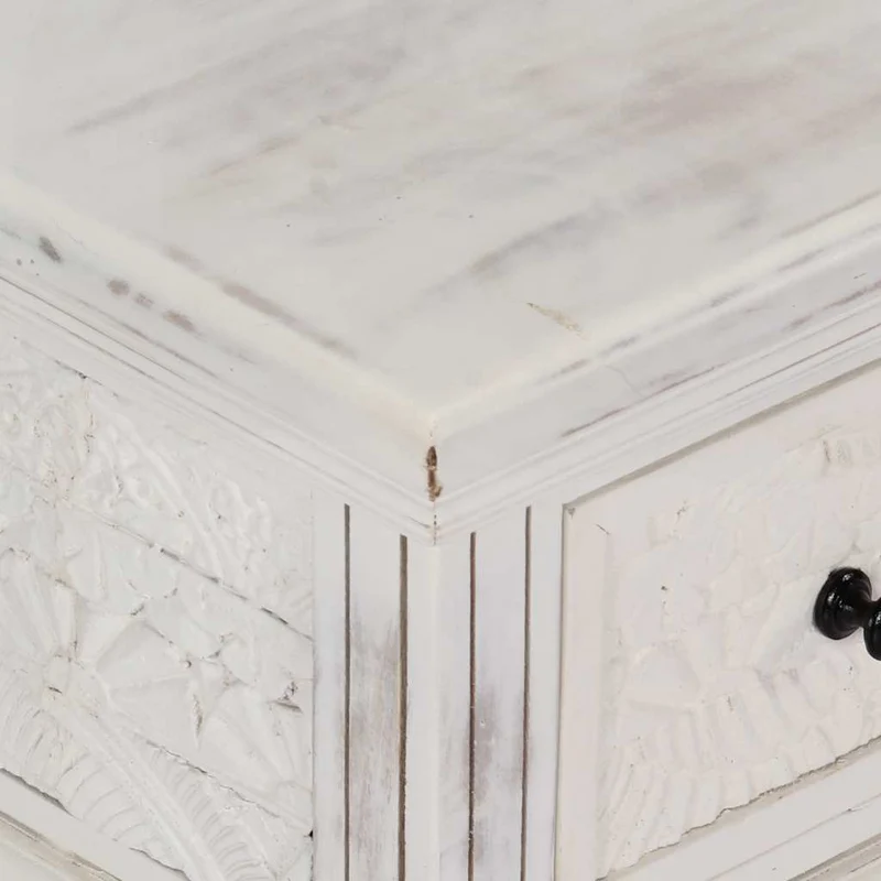 Coffee Table White 70x70x30 cm Solid Mango Wood