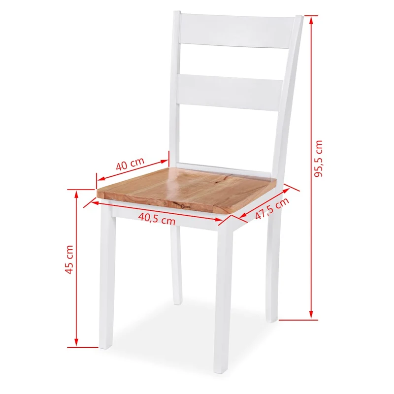 Dining Set 5 Pieces MDF and Rubberwood White