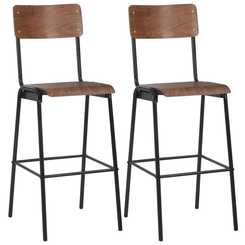 3 Piece Bar Set Steel Brown Black