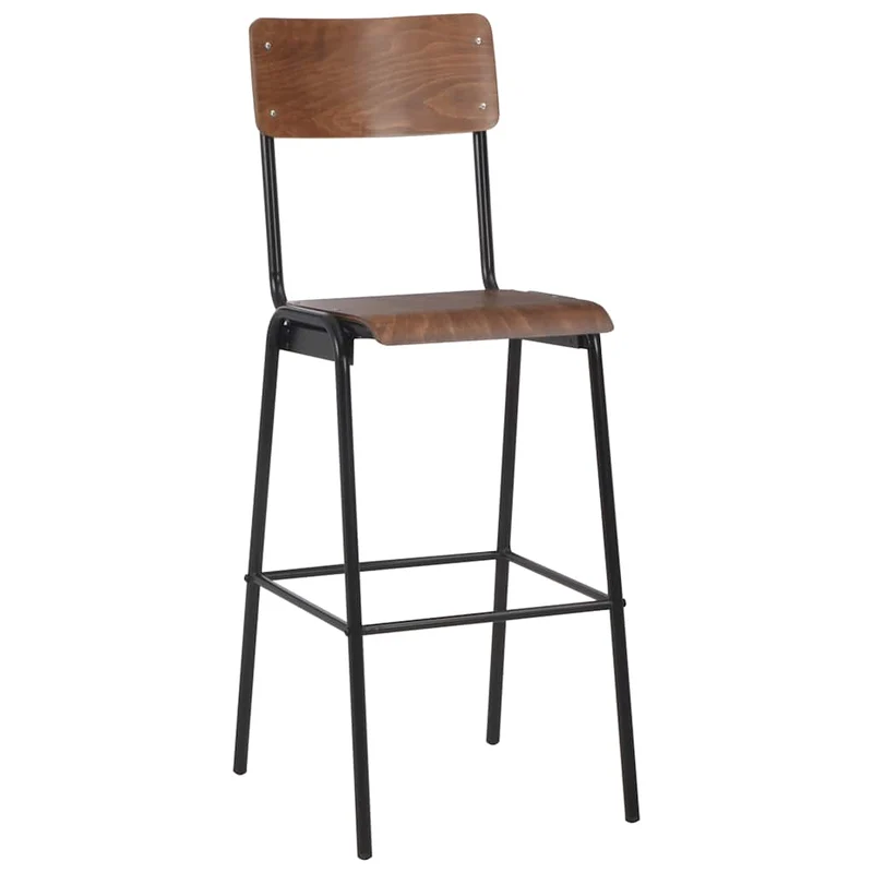 3 Piece Bar Set Steel Brown Black