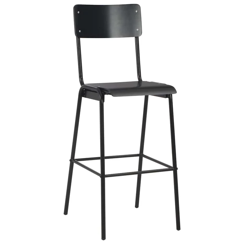 3 Piece Bar Set Steel Black