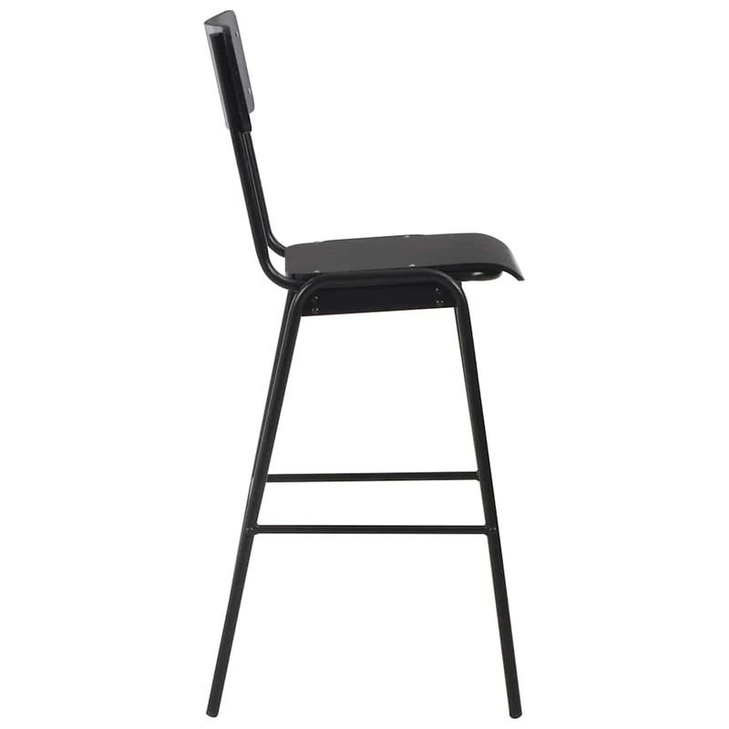 3 Piece Bar Set Steel Black