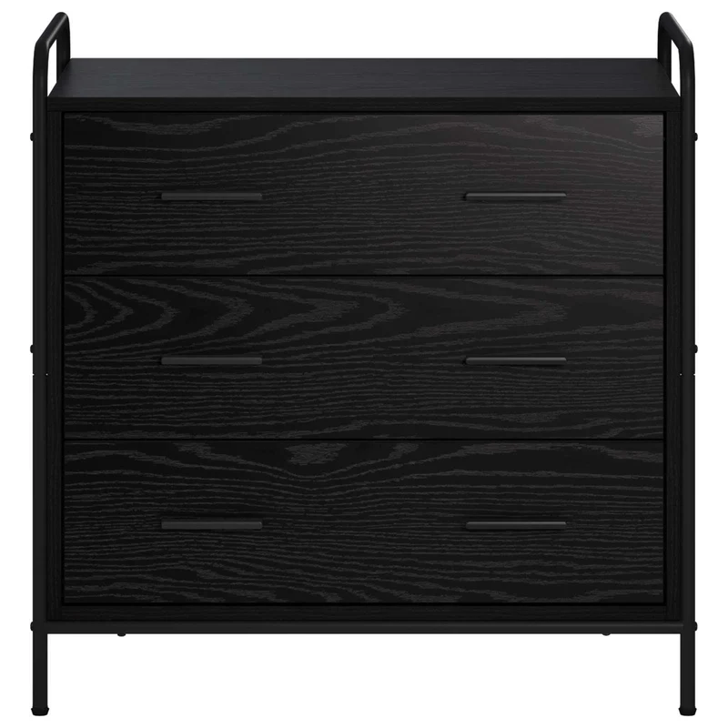 Drawer Cabinet Black Oak 70 x 39.5 x 71 cm Engineered Wood