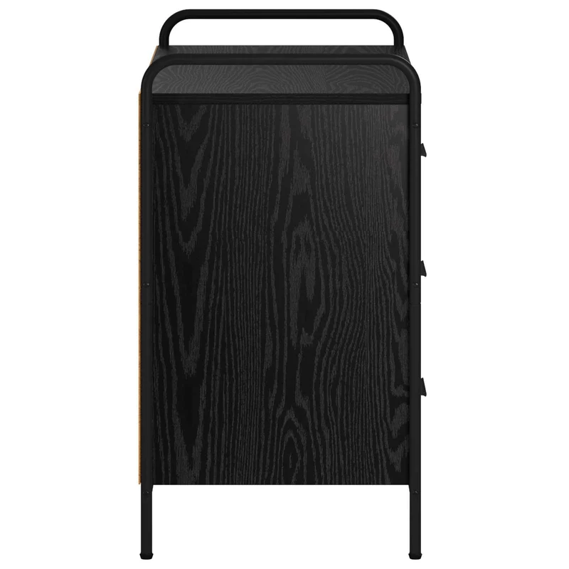 Drawer Cabinet Black Oak 70 x 39.5 x 71 cm Engineered Wood