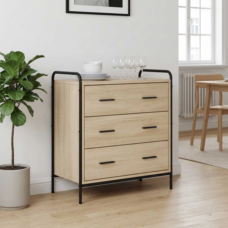 Drawer Cabinet Sonoma Oak 70 x 39.5 x 71 cm Engineered Wood