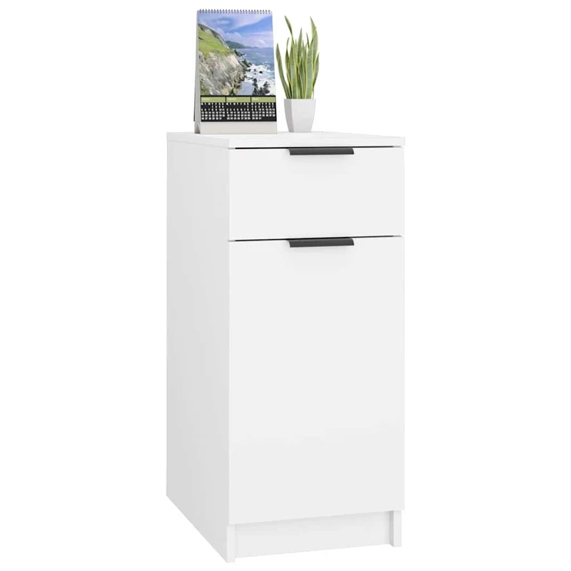 Desk Cabinet White 33,5x50x75 cm Engineered Wood