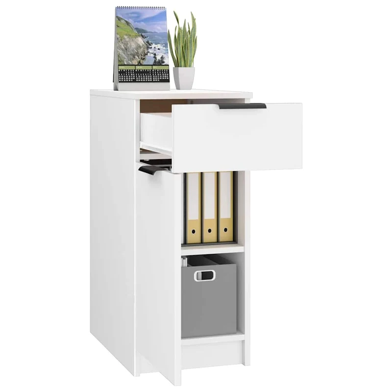 Desk Cabinet White 33,5x50x75 cm Engineered Wood