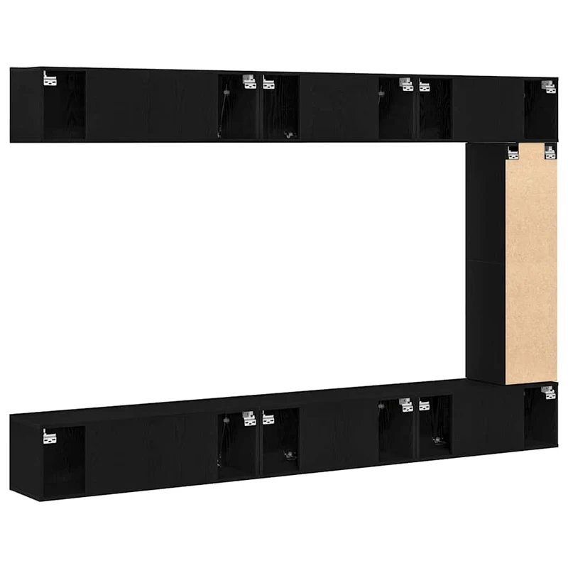 TV Cabinet Set 9 pcs 12.01 x 11.81 x 43.31 in Black Oak