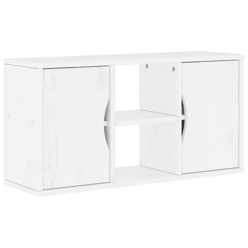 5 Piece TV Units with Storage "ODDA" White Solid Wood Pine