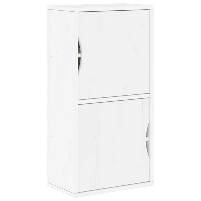5 Piece TV Units with Storage "ODDA" White Solid Wood Pine