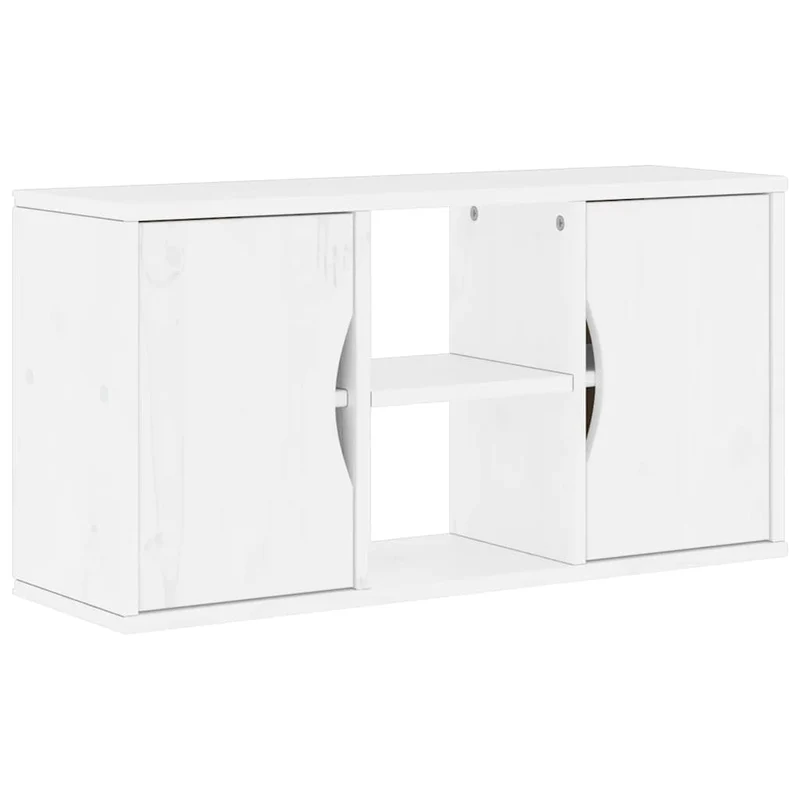 5 Piece TV Units with Storage "ODDA" White Solid Wood Pine