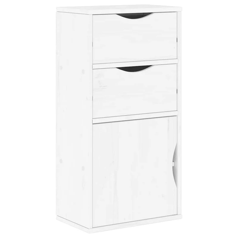 5 Piece TV Units with Storage "ODDA" White Solid Wood Pine