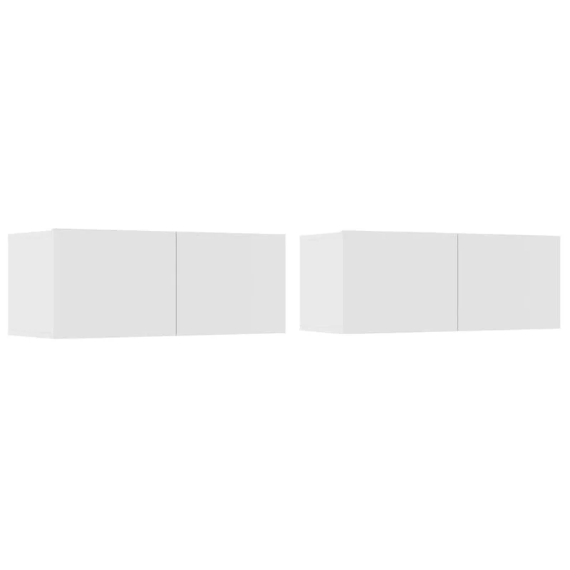 4 Piece TV Cabinet Set White Engineered Wood